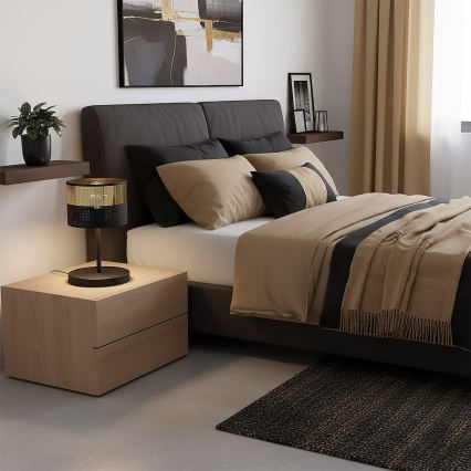 Lampada da tavolo LUX 1xE27/15W/230V nera/dorata