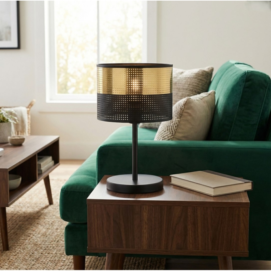 Lampada da tavolo LUX 1xE27/15W/230V nera/dorata