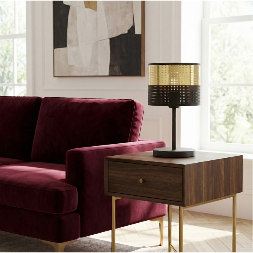 Lampada da tavolo LUX 1xE27/15W/230V nera/dorata