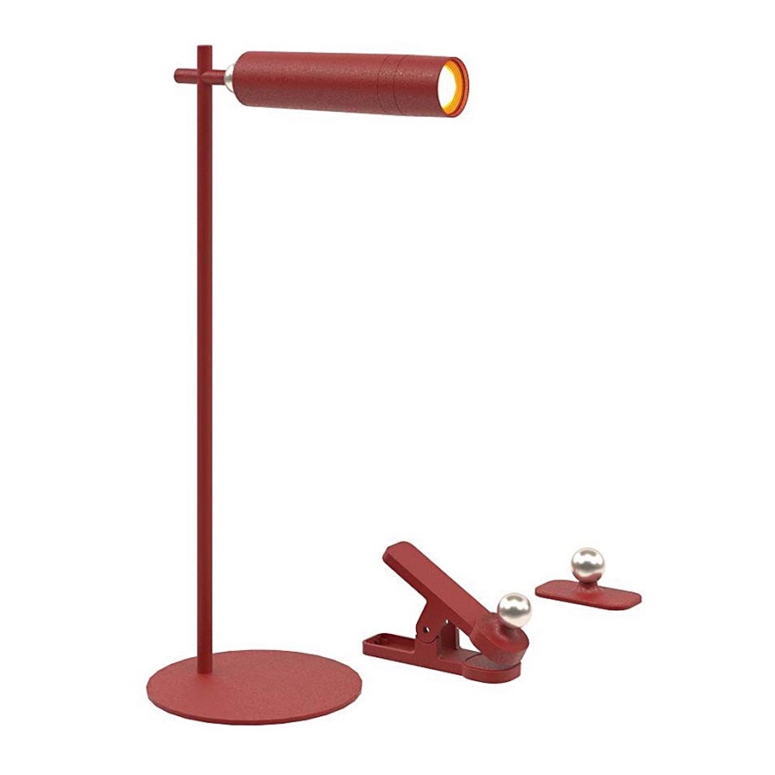 Lampada da tavolo magnetica dimmerabile 3in1 LED/3W/5V 4000K 1500 mAh rosso