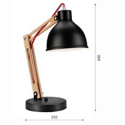 Lampada da tavolo MARCELLO 1xE27/60W/230V faggio