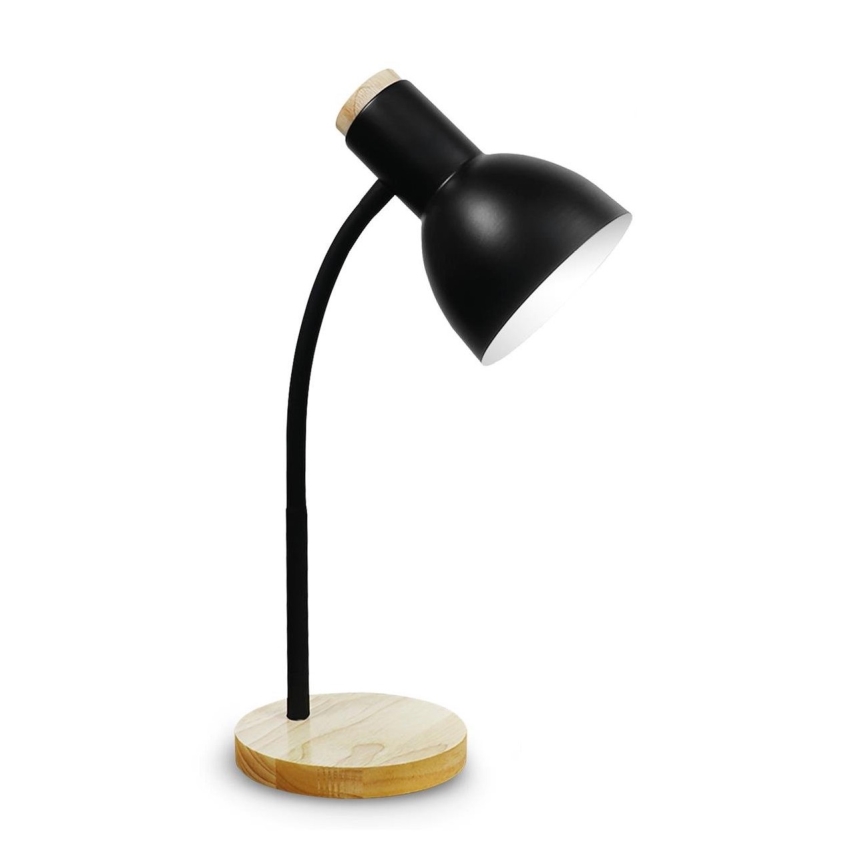 Lampada da tavolo MARMA 1xE27/40W/230V nera/legno di Hevea