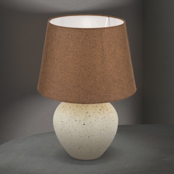 Lampada da tavolo MASAI 1xE27/40W/230V ceramiche marrone/beige