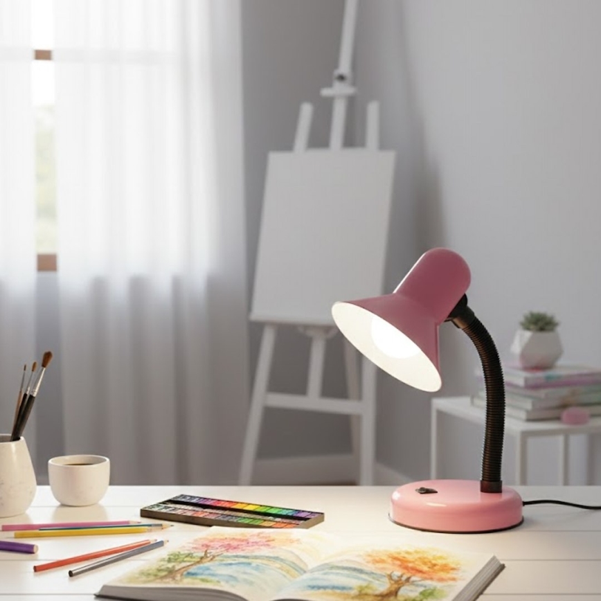 Lampada da tavolo MENTOR 1xE27/15W/230V rosa