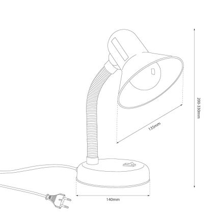 Lampada da tavolo MENTOR 1xE27/15W/230V rosa