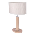 Lampada da tavolo MERCEDES, 1x E27, 40W, 230V, 46 cm, crema/rovere