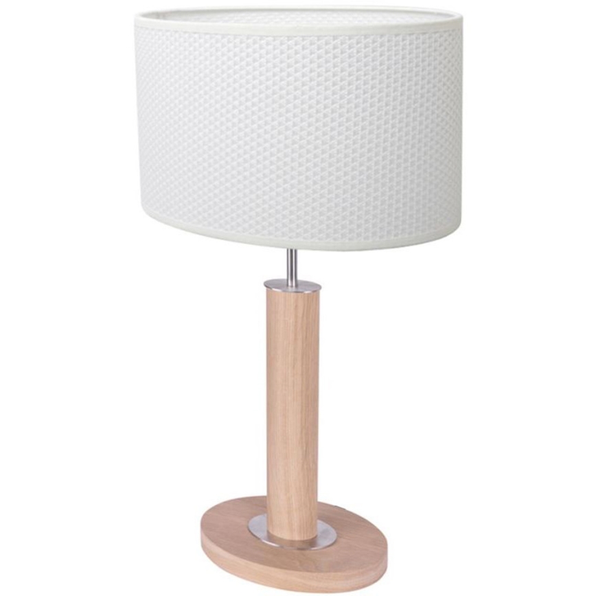 Lampada da tavolo MERCEDES 1xE27/40W/230V 46 cm bianco/quercia