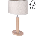 Lampada da tavolo MERCEDES 1xE27/40W/230V 46 cm color crema/quercia – FSC certificato