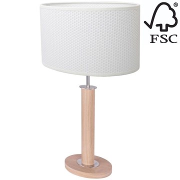 Lampada da tavolo MERCEDES 1xE27/40W/230V 60 cm bianco/quercia – FSC certificato