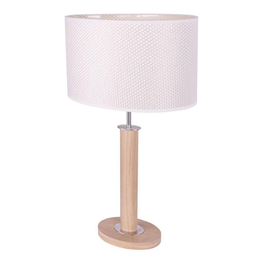 Lampada da tavolo MERCEDES 1xE27/40W/230V 60 cm crema/rovere