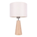 Lampada da tavolo MERCEDES 1xE27/40W/230V Ø 43 cm crema/rovere