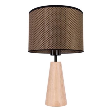 Lampada da tavolo MERCEDES 1xE27/40W/230V Ø 43 cm marrone/rovere