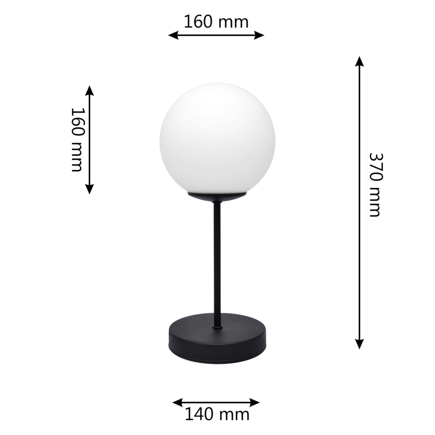 Lampada da tavolo MOON 1xE27/15W/230V nero