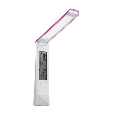 Lampada da tavolo multifunzione a LED DAISY LED/1,6W/USB bianco-rosa Lampada da tavolo multifunzione a LED DAISY LED/1,6W/USB bianco-rosa