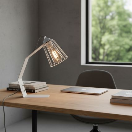 Lampada da tavolo NANDO 1xE27/15W/230V bianca