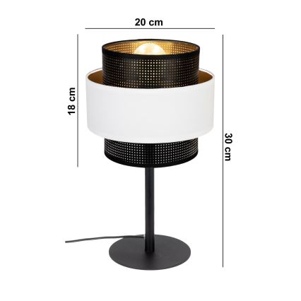 Lampada da tavolo NESS 1xE27/60W/230V nero/bianco