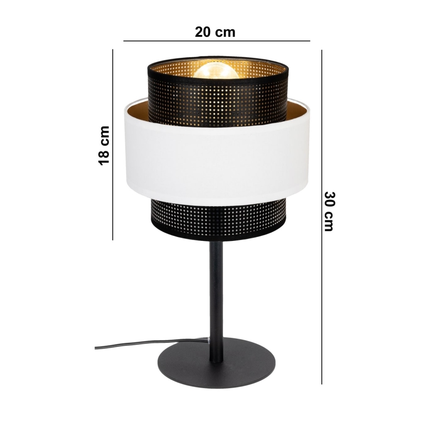 Lampada da tavolo NESS 1xE27/60W/230V nero/bianco