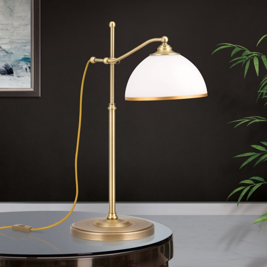 Lampada da tavolo OLD LAMP 1xE27/40W/230V 65 cm bianco/ottone