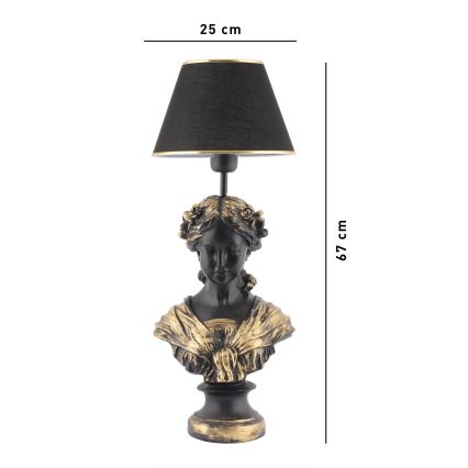 Lampada da tavolo OPELYA 1xE27/40W/230V nero/oro
