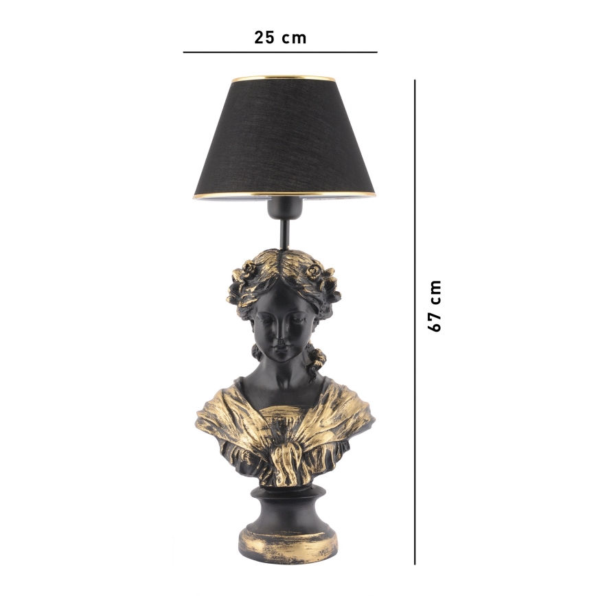 Lampada da tavolo OPELYA 1xE27/40W/230V nero/oro