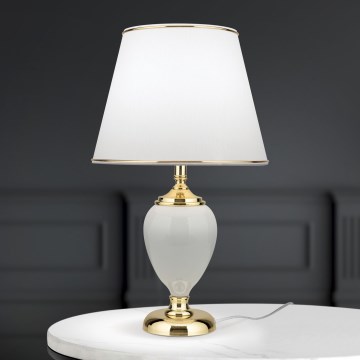 Lampada da tavolo OVUM 1xE27/40W/230V 48 cm ceramiche bianco/oro