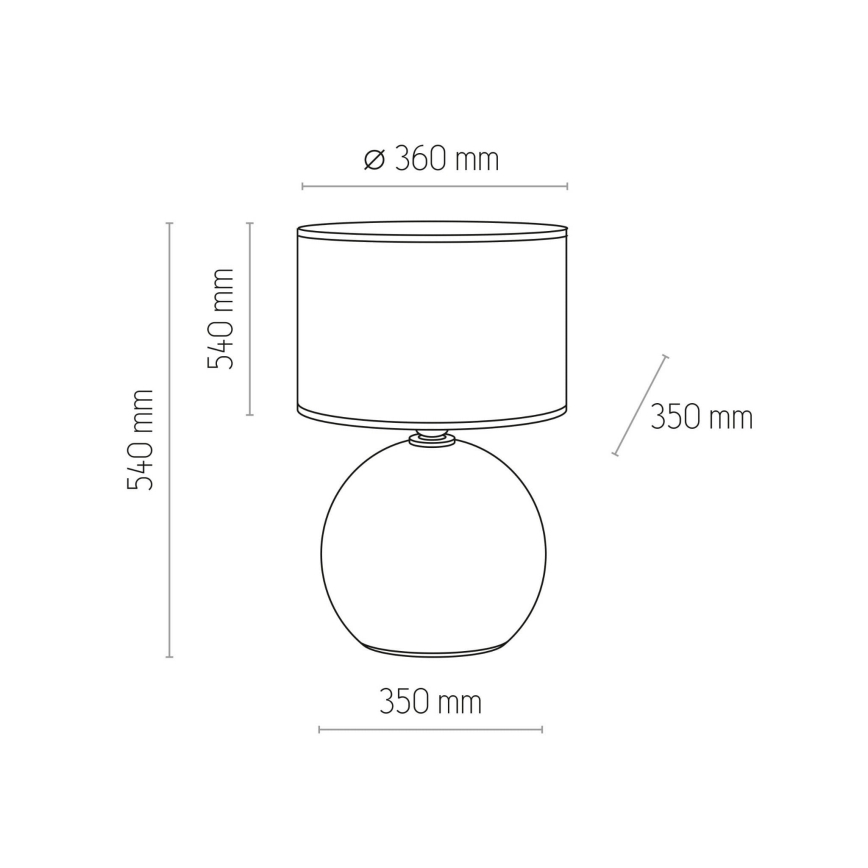 Lampada da tavolo PALLA 1xE27/15W/230V grigio