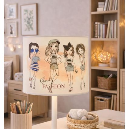 Lampada da tavolo per bambine GIRLS VIBES 1xE27/60W/230V diam. 18 cm