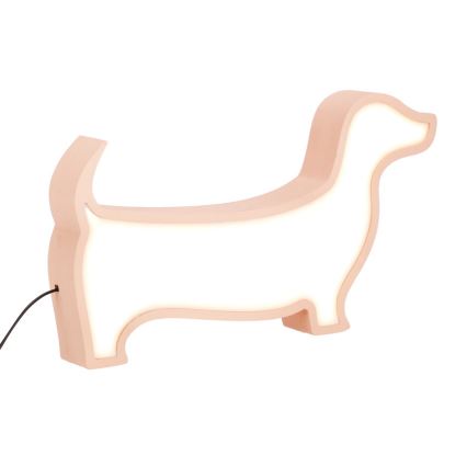 Lampada da tavolo per bambini DOG LED/12W/230V rosa