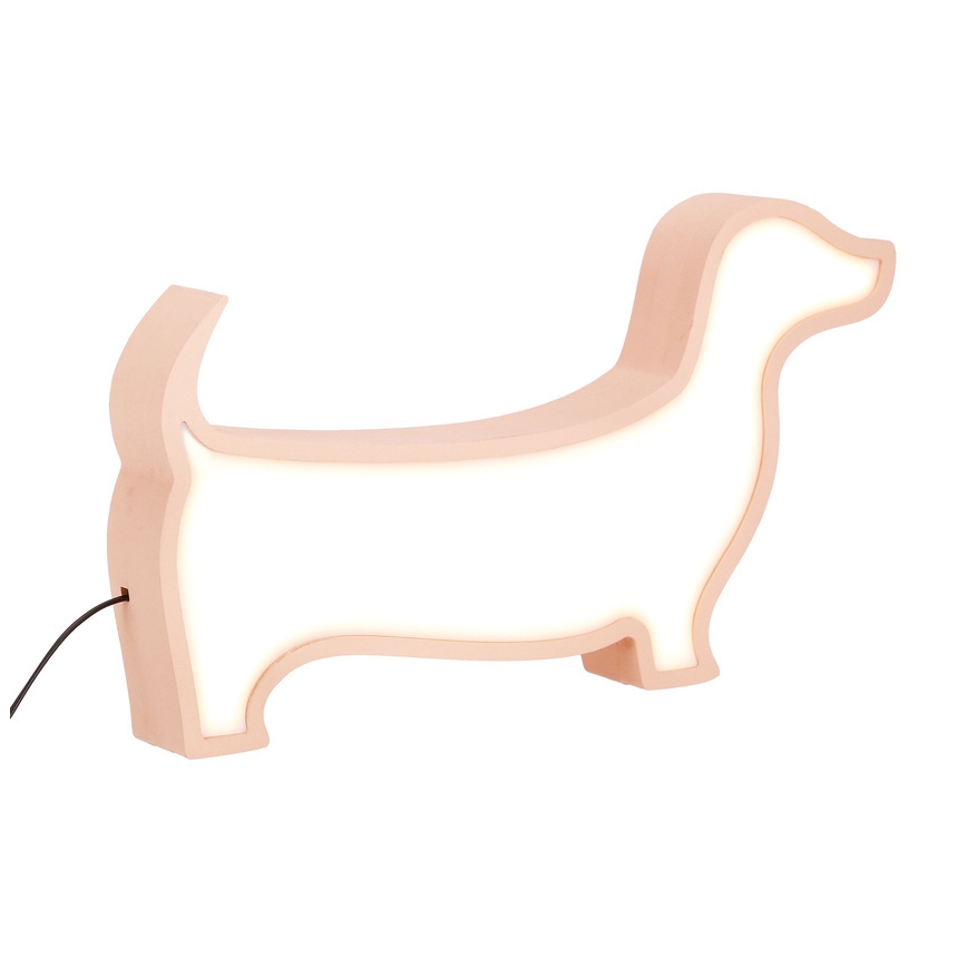 Lampada da tavolo per bambini DOG LED/12W/230V rosa