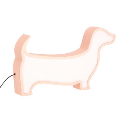 Lampada da tavolo per bambini DOG LED/12W/230V rosa
