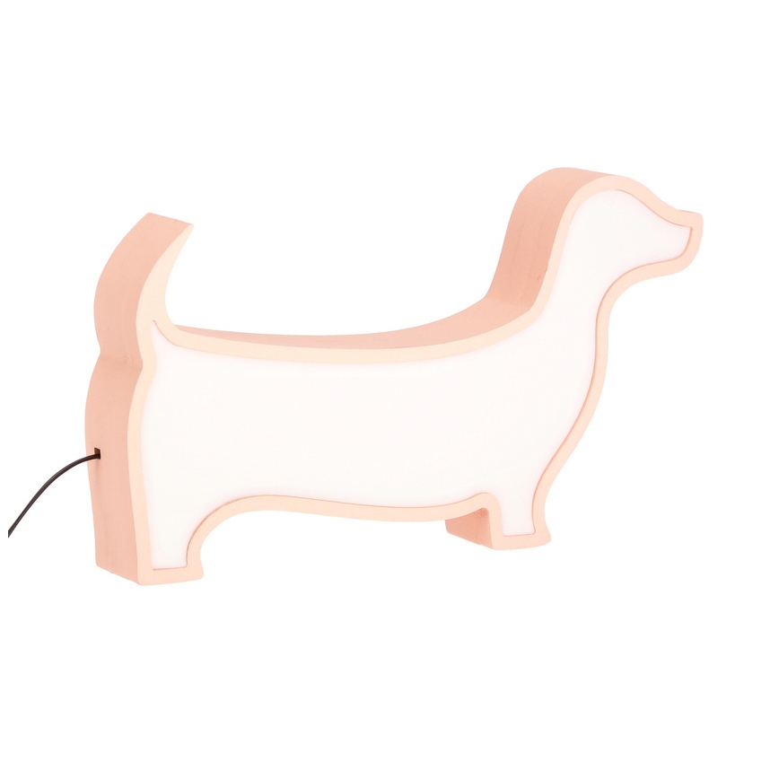 Lampada da tavolo per bambini DOG LED/12W/230V rosa
