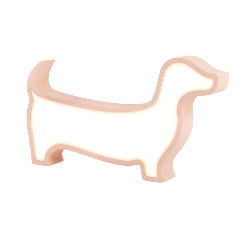 Lampada da tavolo per bambini DOG LED/12W/230V rosa