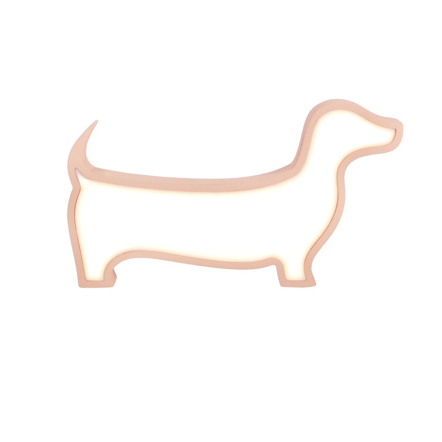 Lampada da tavolo per bambini DOG LED/12W/230V rosa