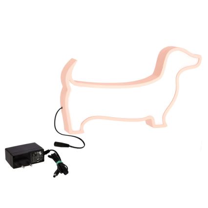 Lampada da tavolo per bambini DOG LED/12W/230V rosa