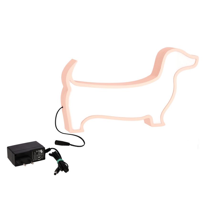 Lampada da tavolo per bambini DOG LED/12W/230V rosa