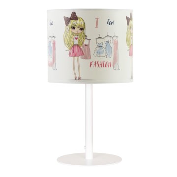Lampada da tavolo per bambini GIRLS VIBES 1xE27/60W/230V Ø 18 cm Amo la moda