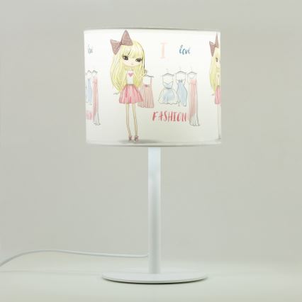 Lampada da tavolo per bambini GIRLS VIBES 1xE27/60W/230V Ø 18 cm Amo la moda