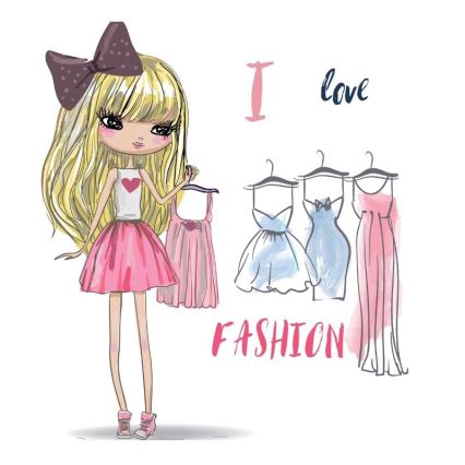 Lampada da tavolo per bambini GIRLS VIBES 1xE27/60W/230V Ø 18 cm Amo la moda