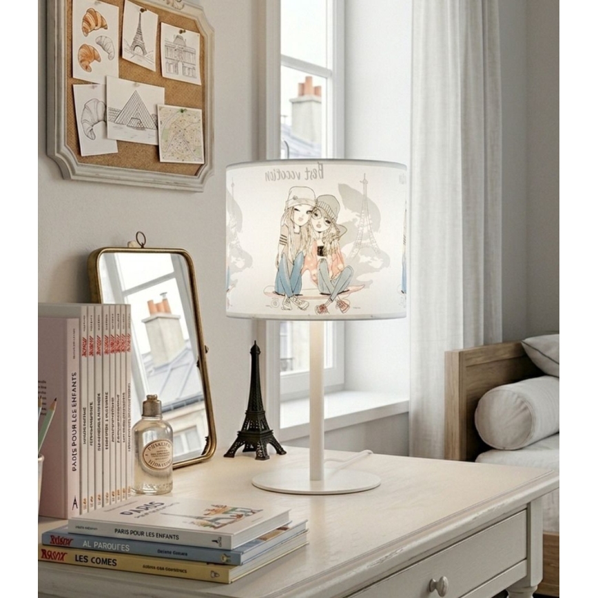 Lampada da tavolo per bambini GIRLS VIBES 1xE27/60W/230V Ø 18 cm Paris