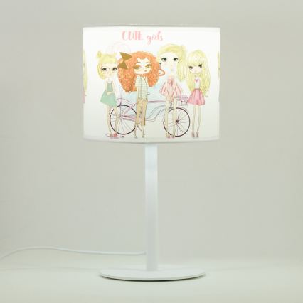 Lampada da tavolo per bambini GIRLS VIBES 1xE27/60W/230V Ø 18 cm per bambine