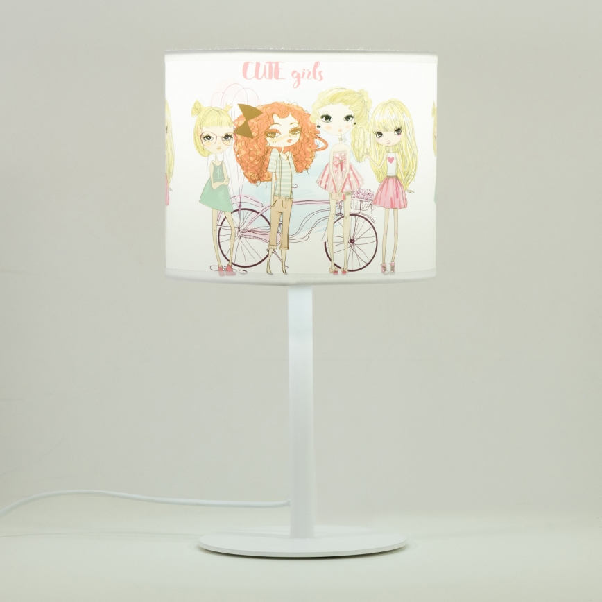 Lampada da tavolo per bambini GIRLS VIBES 1xE27/60W/230V Ø 18 cm per bambine