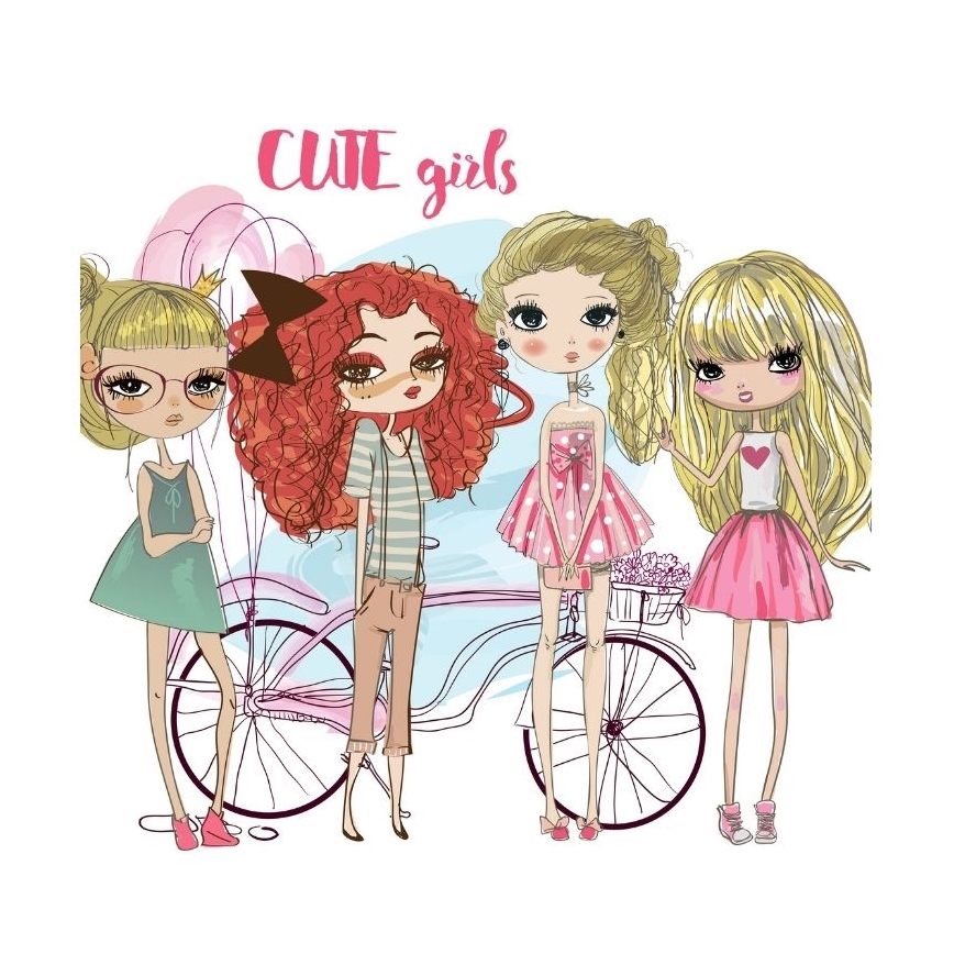 Lampada da tavolo per bambini GIRLS VIBES 1xE27/60W/230V Ø 18 cm per bambine