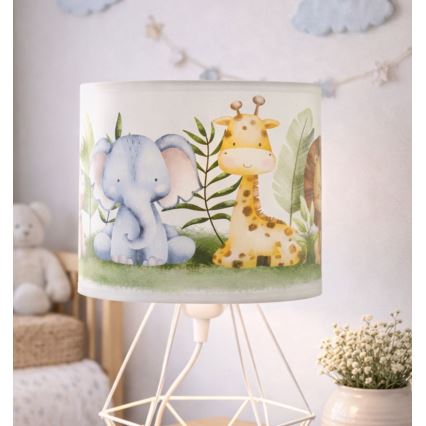Lampada da tavolo per bambini KIDS ROOM, 1xE27/60W/230V, diametro 18 cm, motivo giungla
