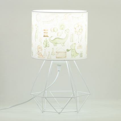 Lampada da tavolo per bambini KIDS ROOM 1xE27/60W/230V Ø 18 cm a forma di dinosauro