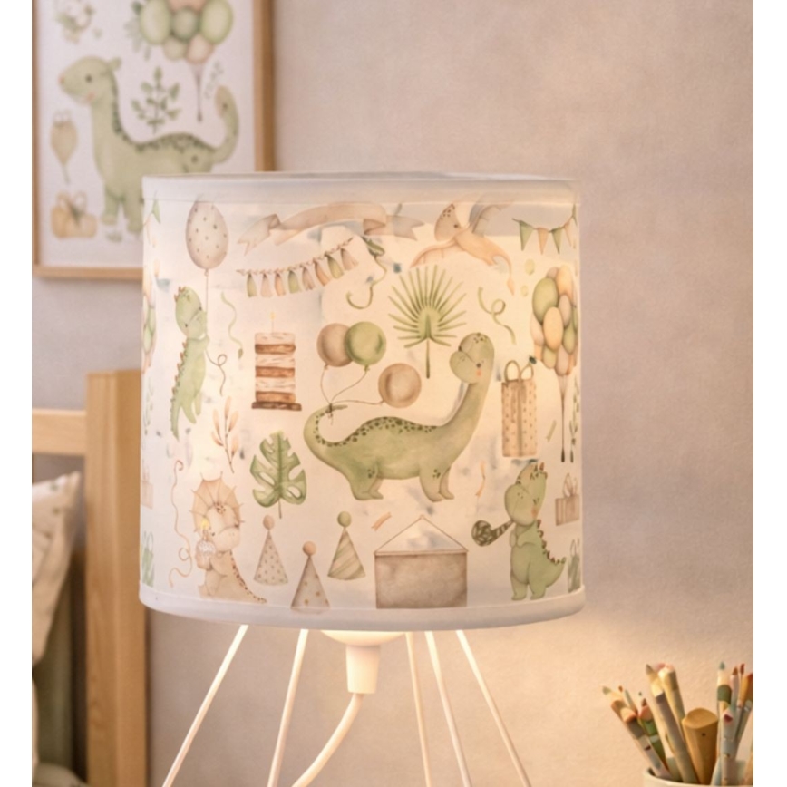 Lampada da tavolo per bambini KIDS ROOM 1xE27/60W/230V Ø 18 cm a forma di dinosauro