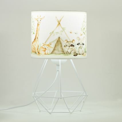 Lampada da tavolo per bambini KIDS ROOM 1xE27/60W/230V Ø 18 cm a tema animali