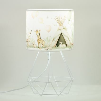 Lampada da tavolo per bambini KIDS ROOM 1xE27/60W/230V Ø 18 cm a tema animali