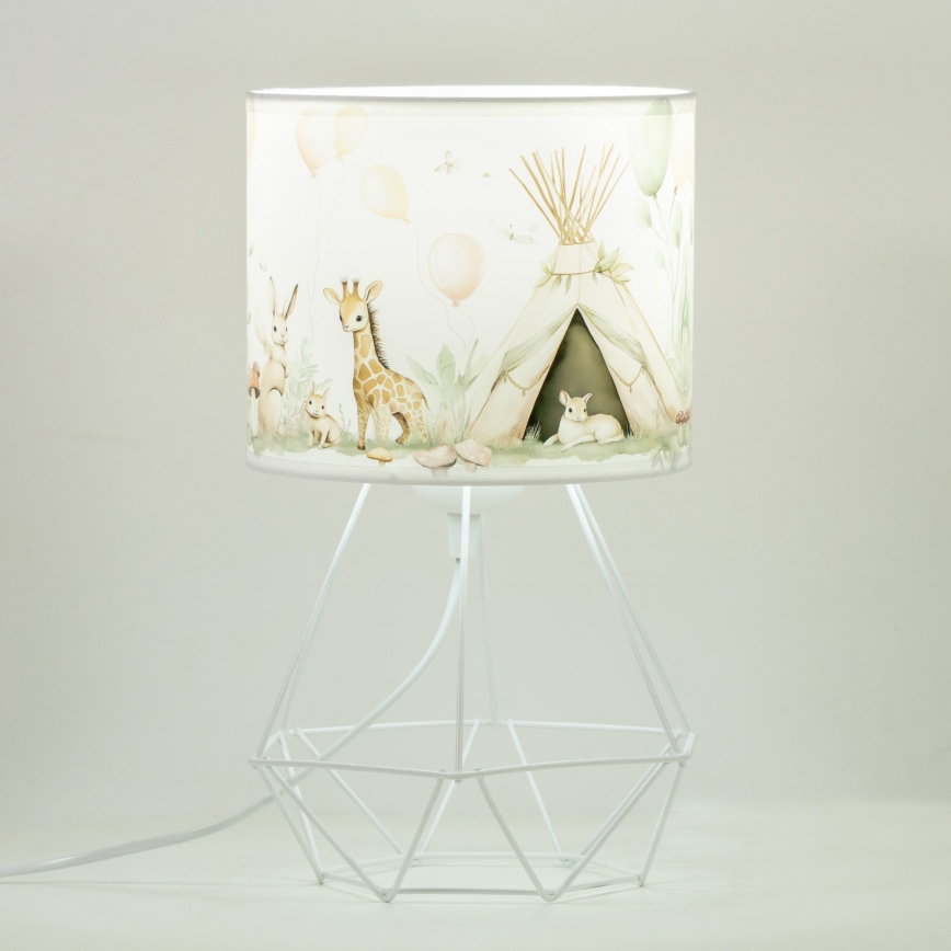 Lampada da tavolo per bambini KIDS ROOM 1xE27/60W/230V Ø 18 cm a tema animali