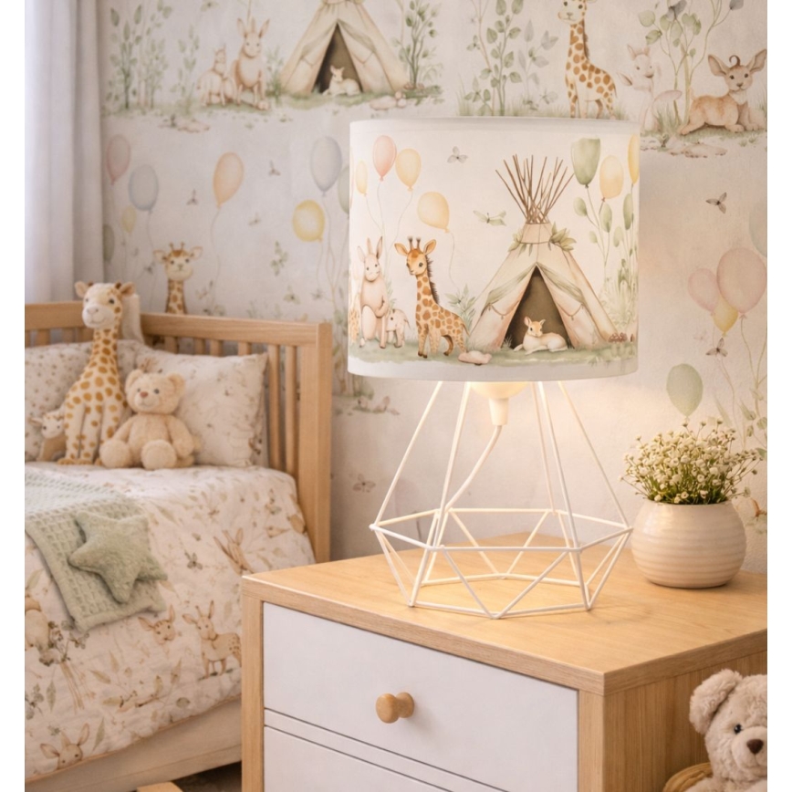 Lampada da tavolo per bambini KIDS ROOM 1xE27/60W/230V Ø 18 cm a tema animali