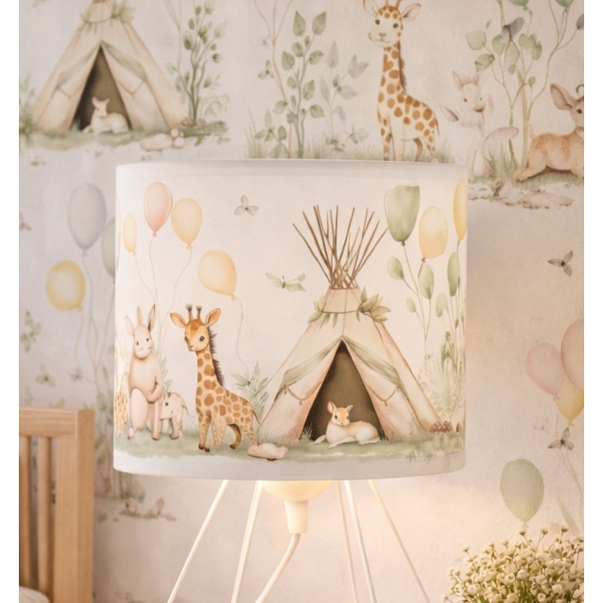 Lampada da tavolo per bambini KIDS ROOM 1xE27/60W/230V Ø 18 cm a tema animali